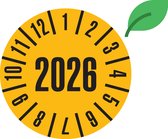 Duurzame keuringssticker met jaartal, ecofoil, 30 mm, 18 stuks per vel 2026
