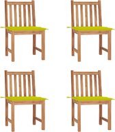 Decoways - Tuinstoelen 4 stuks met kussens massief teakhout