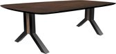 Bootmodel tafel met facetrand donkerbruin - a-poot onderstel