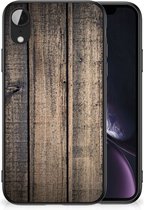 Leuk TPU Back Cover Geschikt voor iPhone XR Telefoon Hoesje met Zwarte rand Steigerhout
