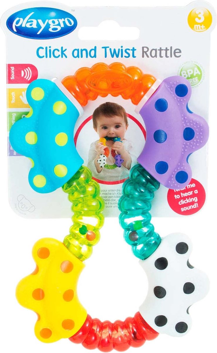 Playgro - Klik & Draai Rammelaar - Rammelaar - Bijtrammelaar