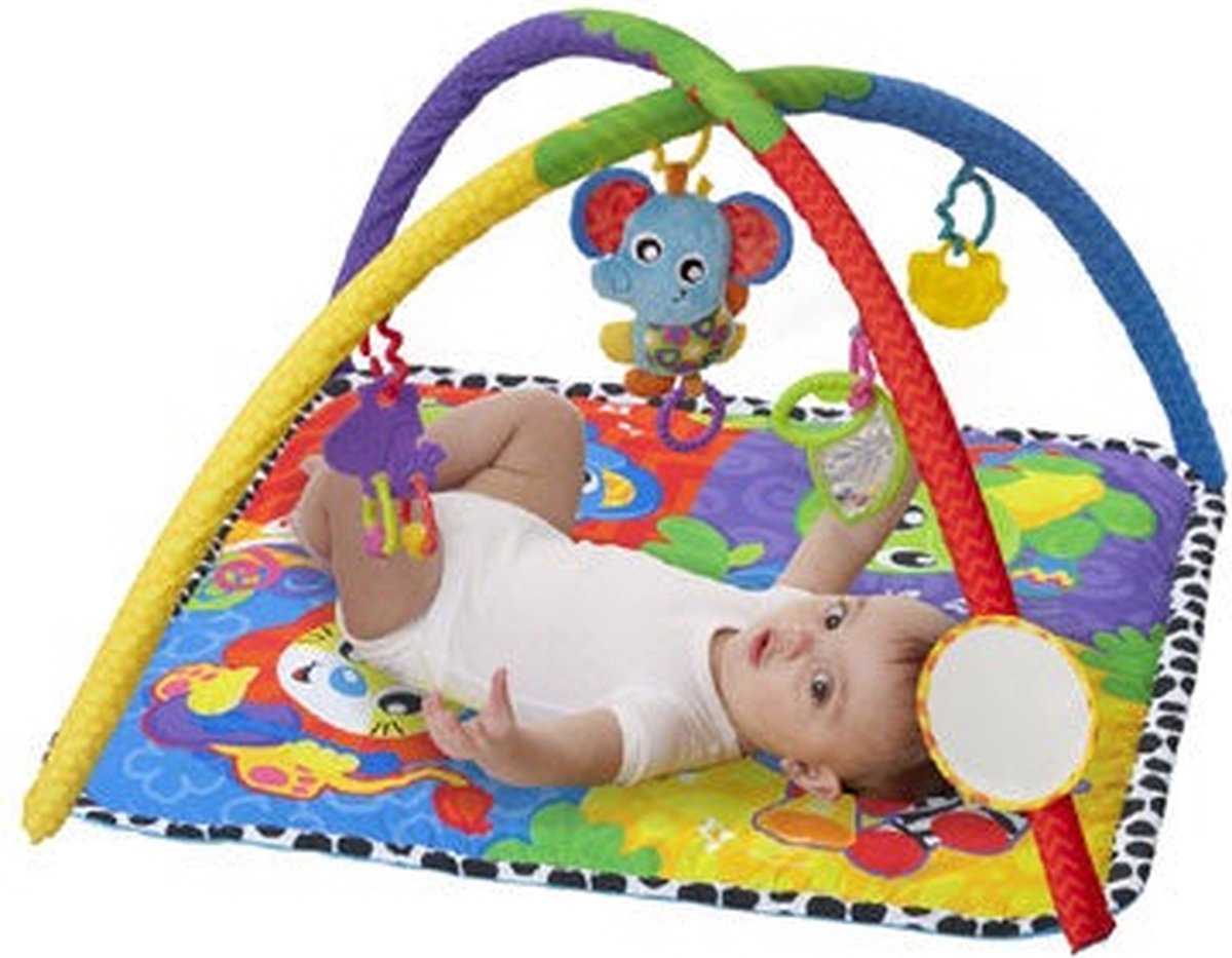 Playgro Foldable Play Arcs, Baby Gym with Removable Toy, from 0 Months, Junyju Fold and Go Activitiy Playgym, Multicolor, 40173
