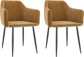 Decoways - Eetkamerstoelen 2 stuks fluweel bruin