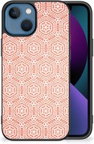 Telefoon Hoesje Geschikt voor Apple iPhone 13 Hippe Hoesjes met Zwarte rand Pattern Orange