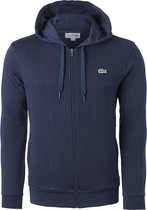 Lacoste heren hoodie sweatsvest - met rits - donkerblauw -  Maat: 6XL