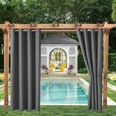 Outdoor Gordijn - Donkergrijs - Gordijnen Voor Buiten - Waterdicht - Anti-UV - Tuin Accessoires - 132 x 213cm - Polyester