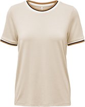 Only T-shirt Onllouisa Sport S/s Top Cs Jrs 15275057 Oatmeal/golden Yellow Dames Maat - S