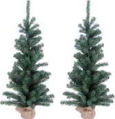 2x Kunst kerstbomen 60 cm - Kunst dennenbomen - Kerst kunstboompjes