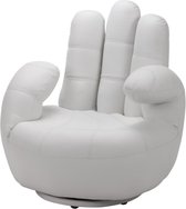 Draaiende fauteuil CATCHY van kunstleer - wit L 82 cm x H 89 cm x D 78 cm
