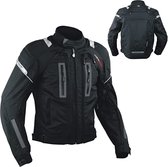 Motorjas CE Gepantserde Kleding Textiel Warterproof 4 Layer - Zwart - Maat L