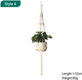Hand Geweven Plantenhanger - 113 cm - 1 Stuk - Hangende Bloempot - Hangpot - Bloemen - Woonkamer - Binnen - Macramé Plantenhangers