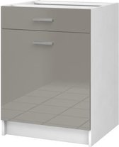 EXTRA - Onderkast L 60cm 1 Lade - Gelakt Truffel