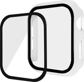 Hoesje en Screenprotector voor Apple Watch 7 - 45mm - Full Cover Screenprotector - TPU case voor de Series 7 45 mm - Wit