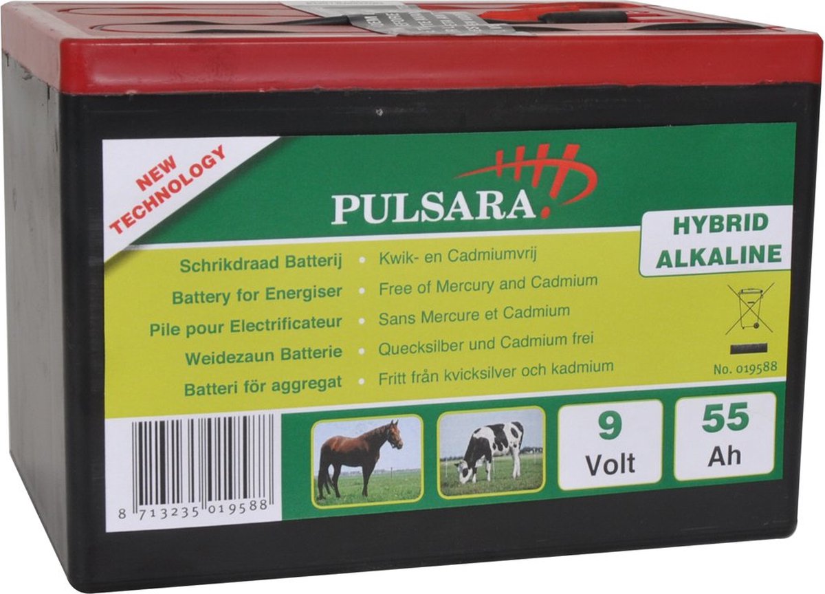 Batterij hybride alkaline 9V / 130AH Pulsara