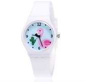 Hidzo Kinderhorloge - Analoog - Flamingo - Wit - Siliconen