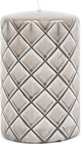 Riviera Maison Kaarsen - Stompkaarsen - Pillar Candle Diamond 9.5x15 - Beige - 1 Stuks