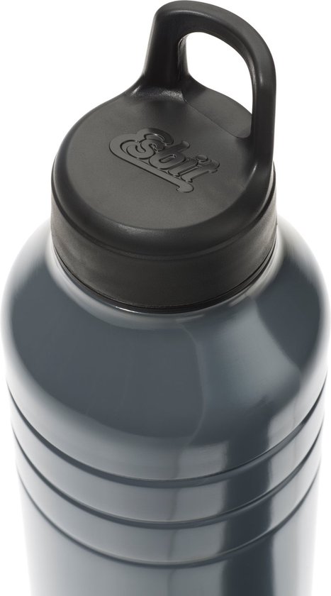 Esbit Majoris Trinkflasche, 1,38 Liter, Edelstahl, Schwarz – Bruchsicher, 100% Dicht, Mit Loop-Kappe
