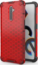 Realme X2 Pro Hoesje - Mobigear - Honeycomb Serie - Hard Kunststof Backcover - Rood - Hoesje Geschikt Voor Realme X2 Pro