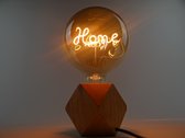 Lamp Home met houtenvoet - LED lamp - bulb Home - goudkleur lamp - XL bulb - bolvormige LED lamp met standaard - tafellamp - bureaulamp - verlichting