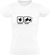 Voetbal Rugby | Dames T-shirt | Wit | Kip | Balsport | Sport | Teamsport | Humor