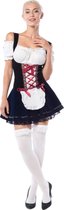 Partyxclusive Dirndl Theresia Dames Polyester Zwart/blauw Maat L