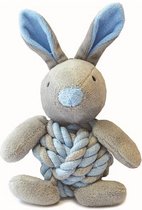 Little rascals knottie bunny touwbal konijn blauw 20x15x8 cm