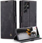 Samsung Galaxy S22 Ultra hoesje - Wallet Case - Zwart - Caseme