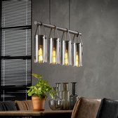 Dimehouse Hanglamp Industrieel Glas Yara - Zwart metaal