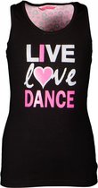 Papillon Sporttop I Love Dance Meisjes Katoen Zwart/roze Maat 128