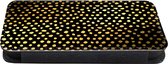 Bookcase Geschikt voor iPhone 11 Pro Max telefoonhoesje - Stippen - Goud - Zwart - Met vakjes - Wallet case met magneetsluiting