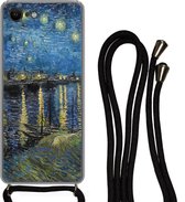Telefoonkoord - Telefoonketting - Hoesje met koord Geschikt voor iPhone 8 - Sterrennacht boven de Rhône - Van Gogh - Kunst - Siliconen - Crossbody - Telefoonhoesje met koord