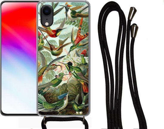 Coque avec cordon iPhone XR - Trochilidae - Old Masters - Art - Siliconen - Crossbody - Backcover with Cord - Phone case with cord - Case with rope