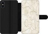 Bookcase Geschikt voor iPhone X telefoonhoesje - Marmer print - Chic - Patronen - Met vakjes - Wallet case met magneetsluiting
