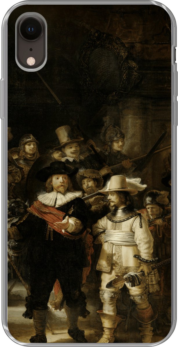 Telefoonhoesje Geschikt voor iPhone XR hoesje - Nachtwacht - Rembrandt van Rijn - Kunst - Siliconen Telefoonhoesje