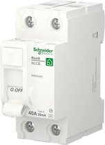 Aardlekschakelaar - 2P - 40A - 6000A - 30mA - Type A - Resi9 - Schneider Electric - R9R35240