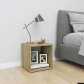 Decoways - Tv-meubel 37x35x37 cm spaanplaat wit en sonoma eikenkleurig