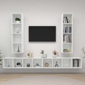 Decoways - Tv-wandmeubelen 4 stuks spaanplaat hoogglans wit