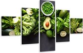 Schilderij Groene groentes, 5 luik, Premium print