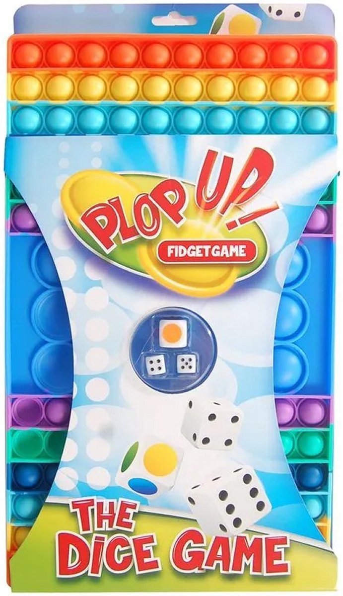 Plop Up! Jumbo - XXL Pop It - Rainbow Fidget Toys met 3 dobbelstenen