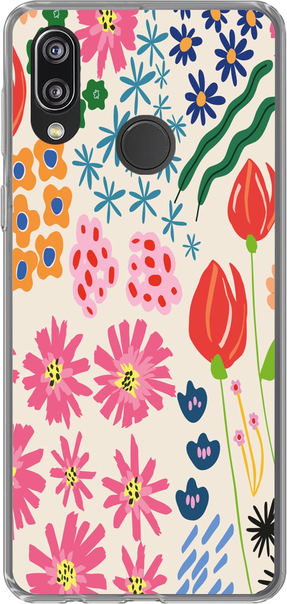 Telefoonhoesje Geschikt voor Huawei P20 Lite (2020) hoesje - Bloemen - Design - Tulp - Siliconen Telefoonhoesje Telefoonhoesje