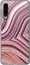 Geschikt voor Huawei P30 hoesje - Natuurstenen - Roze - Close up - Siliconen Telefoonhoesje