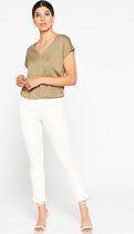 LOLALIZA Lurex t-shirt - Khaki - Maat XXL