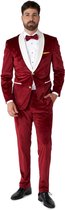 OppoSuits Velvet Vibes - Heren Tuxedo Smoking - Chique Outfit - Rood - Maat EU 58