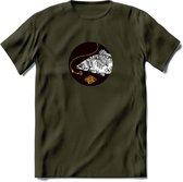Fishing - Vissen T-Shirt | Grappig Verjaardag Vis Hobby Cadeau Shirt | Dames - Heren - Unisex | Tshirt Hengelsport Kleding Kado - Leger Groen - XL