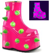 DemoniaCult - SLAY-77 Plateau Laarzen - US 8 - 38 Shoes - Roze