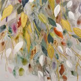 Maison de France - Canvas Abstract schilderij met goud - colourfull leaves - olieverf - 90 × 90 cm
