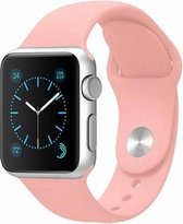 Rubberen sport bandje voor de Geschikt voor Apple Watch 42mm - 44mm S/M - Light Pink 1|2|3|4|5|6|7