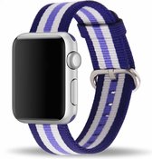 Nylon bandje voor de Geschikt voor Apple Watch 42mm - 44mm Blauw Paars voor Series 1|2|3|4|5|6|7