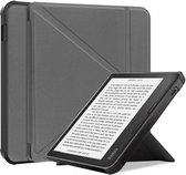 Case2go - E-reader hoesje compatibel met Kobo Libra 2 - Sleepcover - Tri-Fold Book Case - Auto/Wake functie - Magnetische sluiting - Grijs