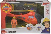 Simba Brandweerman Sam Helikopter Wallaby Speelset + Licht en Geluid